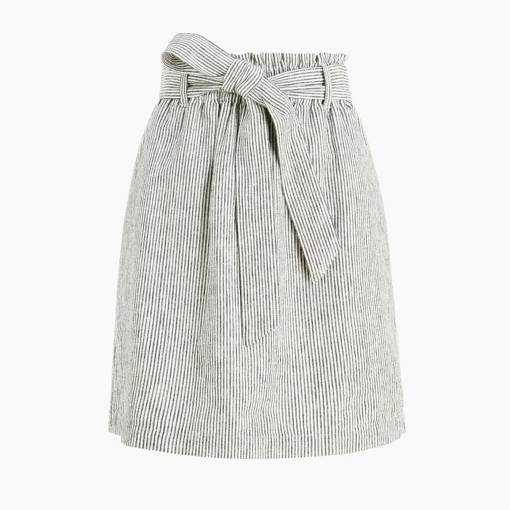 J. CREW Linen-cotton paper-bag mini skirt XXS